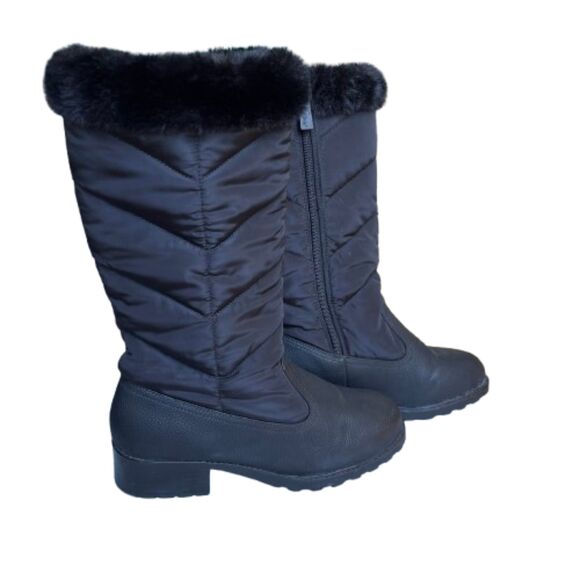 Trotters Womens Black Quilted Benji 3.0 Block Heel Boots Size 7M - Picture 6 of 7